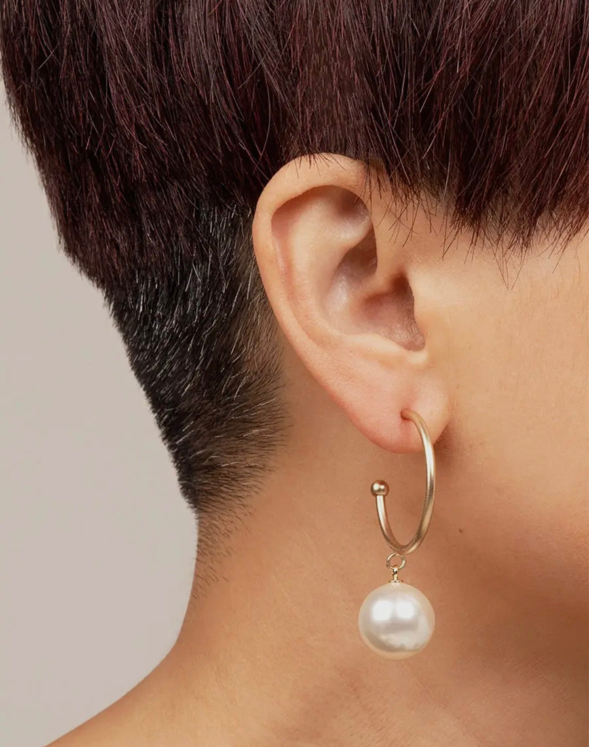 Pearl Bead Hoop Earring