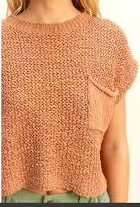 Knit pocket top