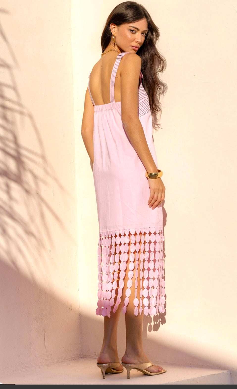 Pink fringe dress