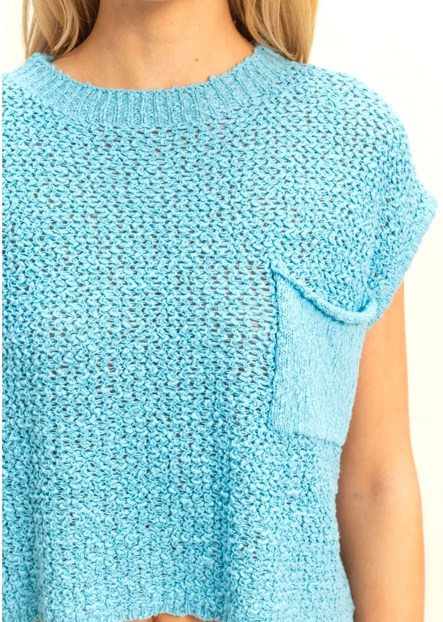 Knit pocket top