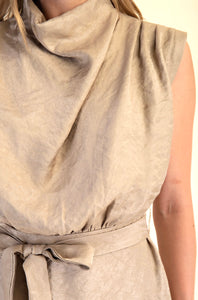 Mock neck mocha dress