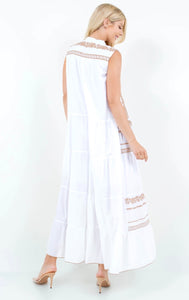 Taupe embroidered maxi