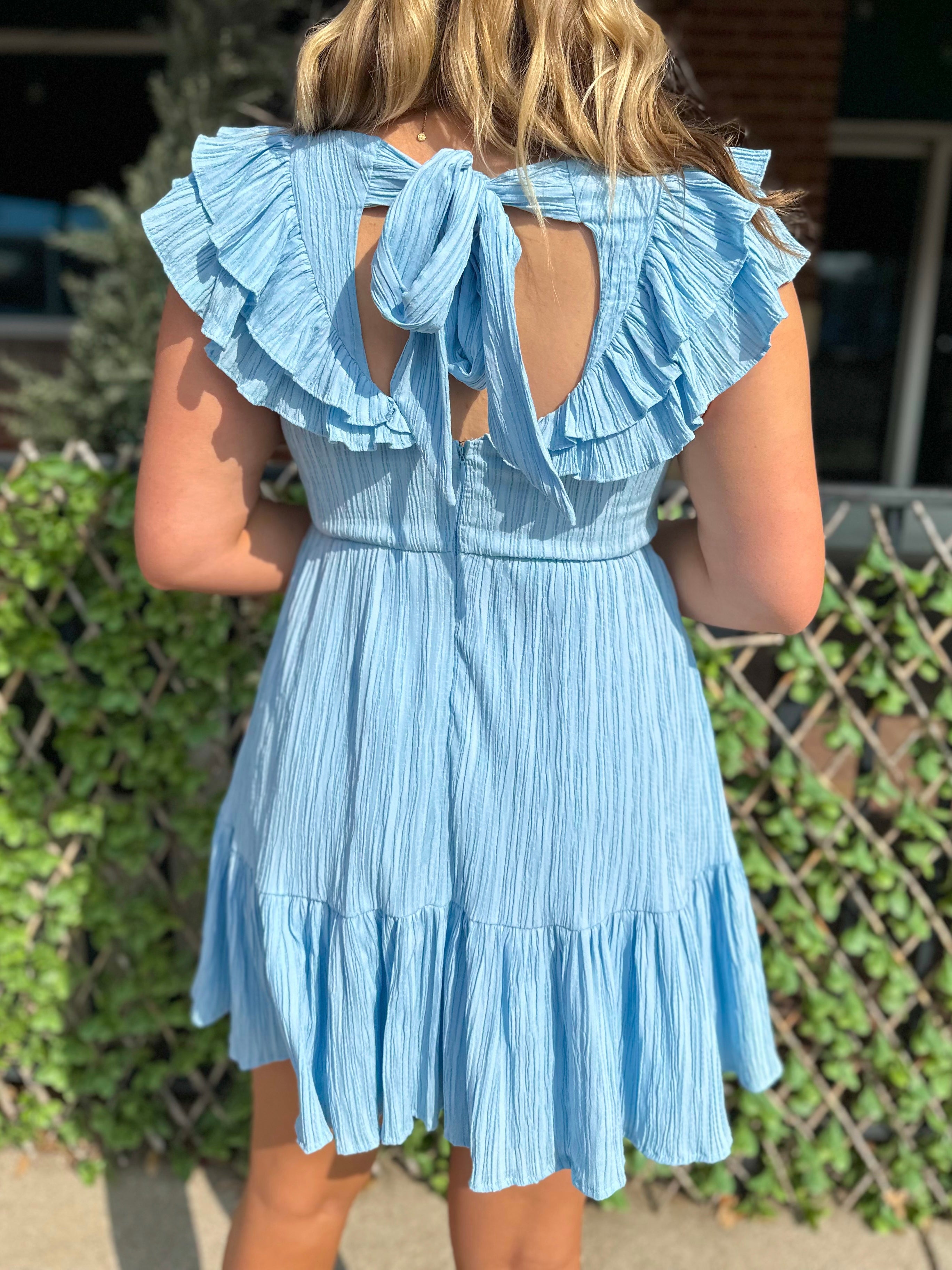 Powder Blue Ruffle Dress