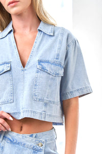 Denim skort set