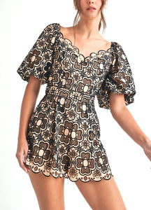 Embroidered romper
