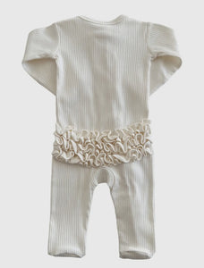 Ivory Ribbed Footie