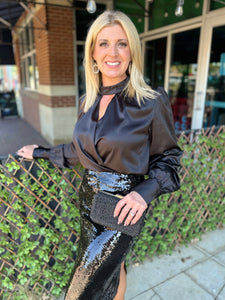 Keyhole Blouse - Black
