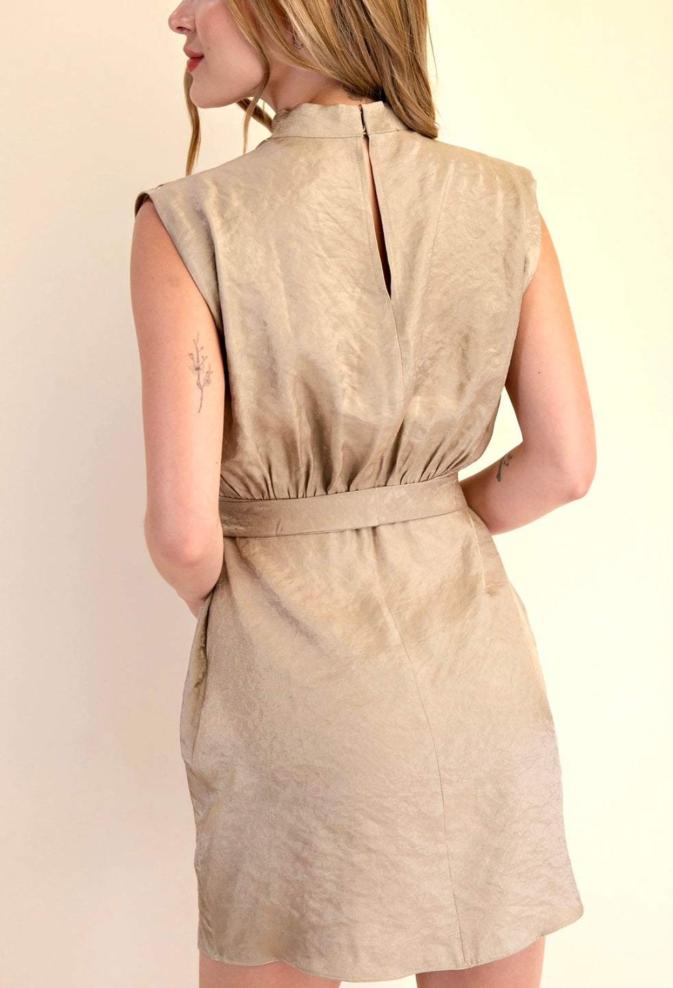 Mock neck mocha dress
