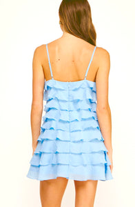 Baby blue ruffle dress