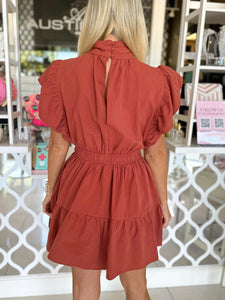 Wrapped Neck Mini Dress