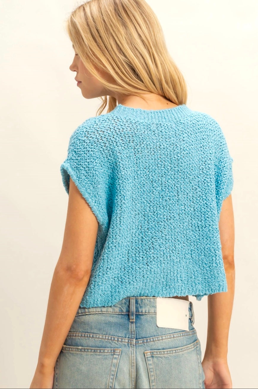 Knit pocket top