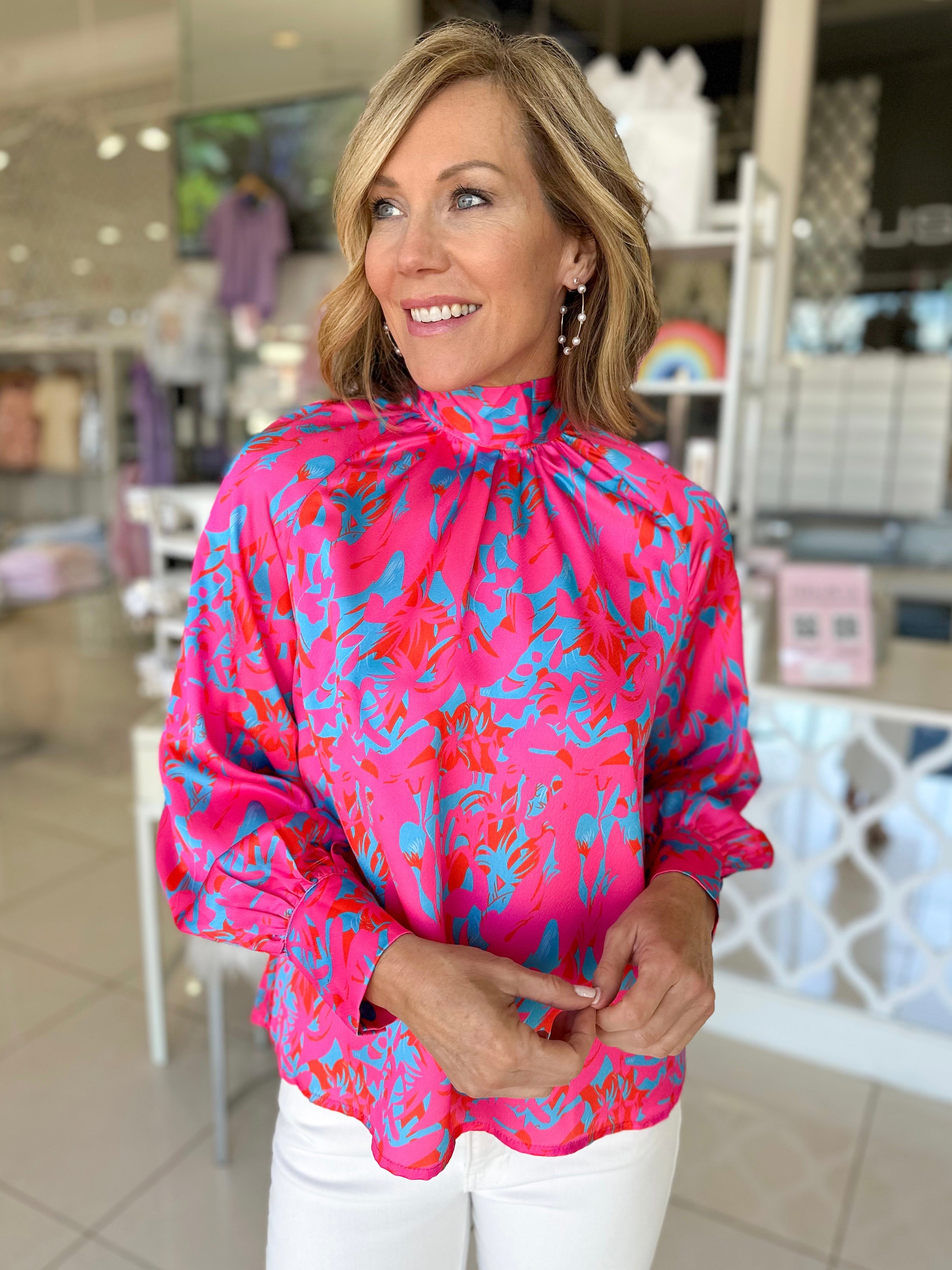 Pink & Blue Bright Blouse