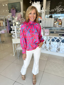 Pink & Blue Bright Blouse