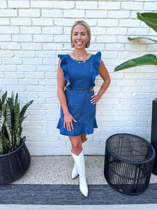 Denim Ruffle Dress
