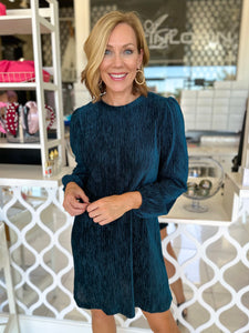 Dazzle Velvet Dress - Teal