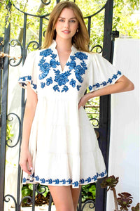 Flutter embroidered dress