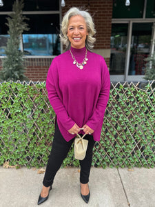 Plum Poncho Sweater