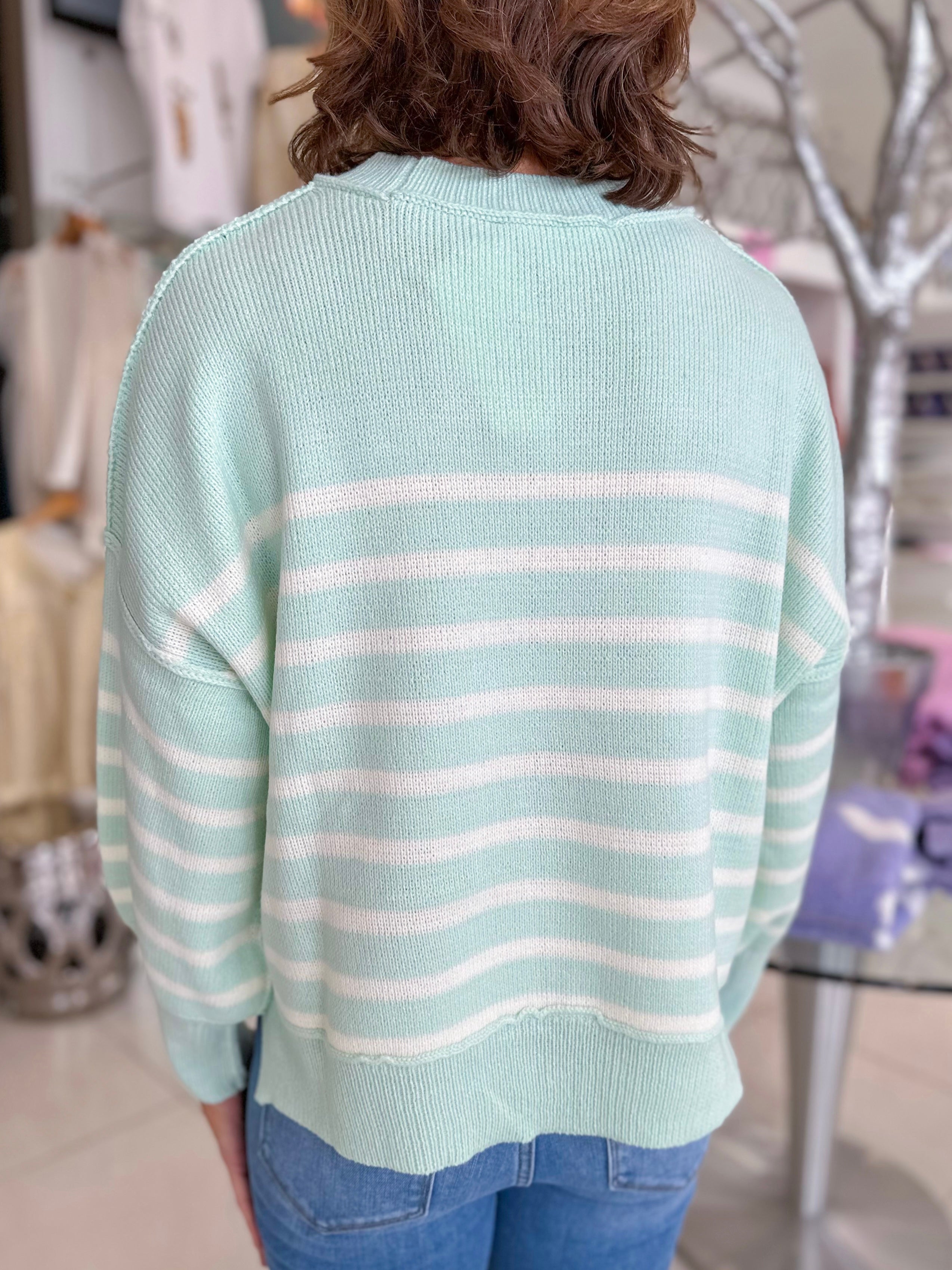 Mint Stripe Sweater
