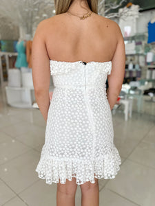 Ruffle Tube Dress - White