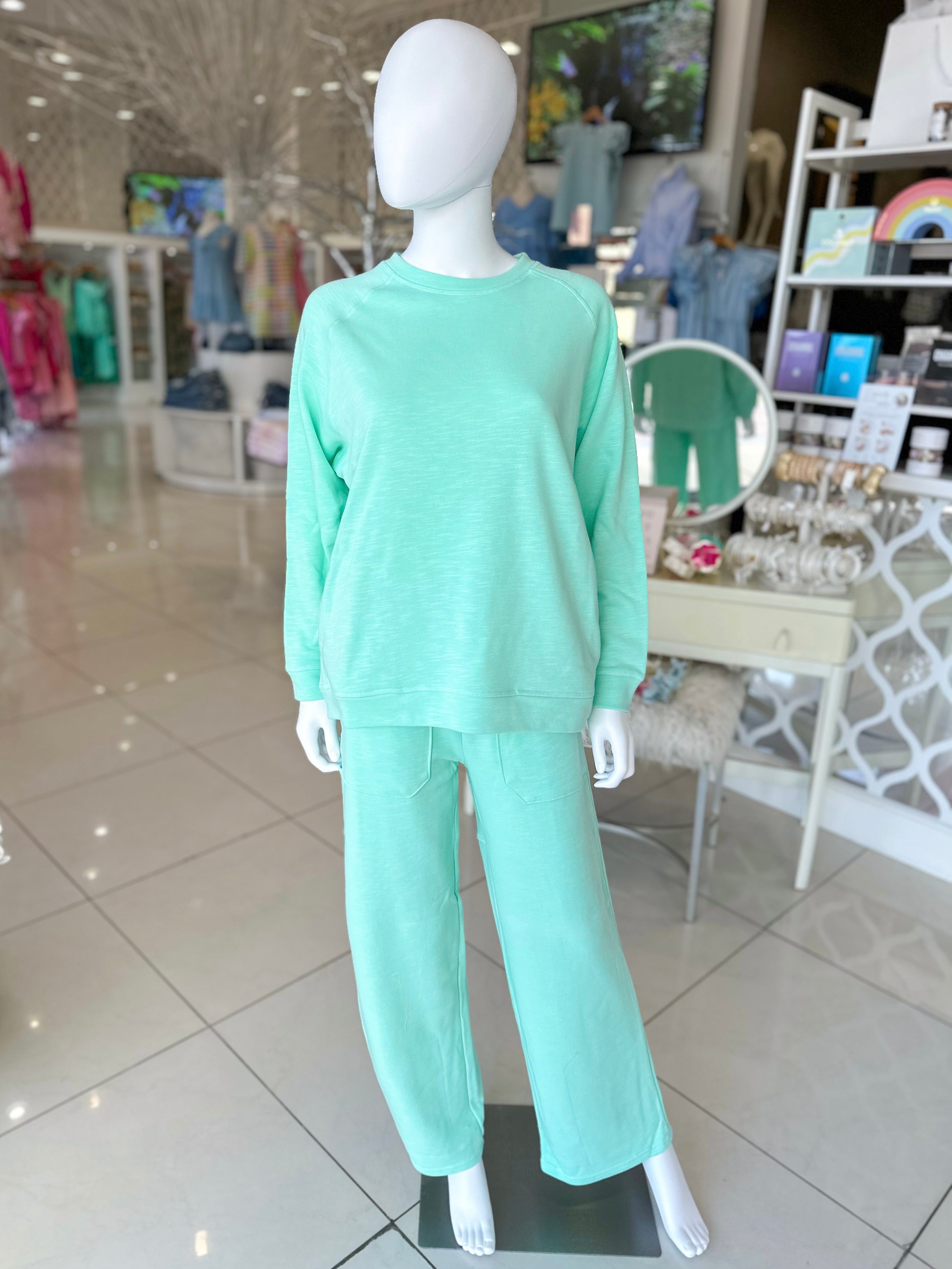 French Terry Pants - Mint