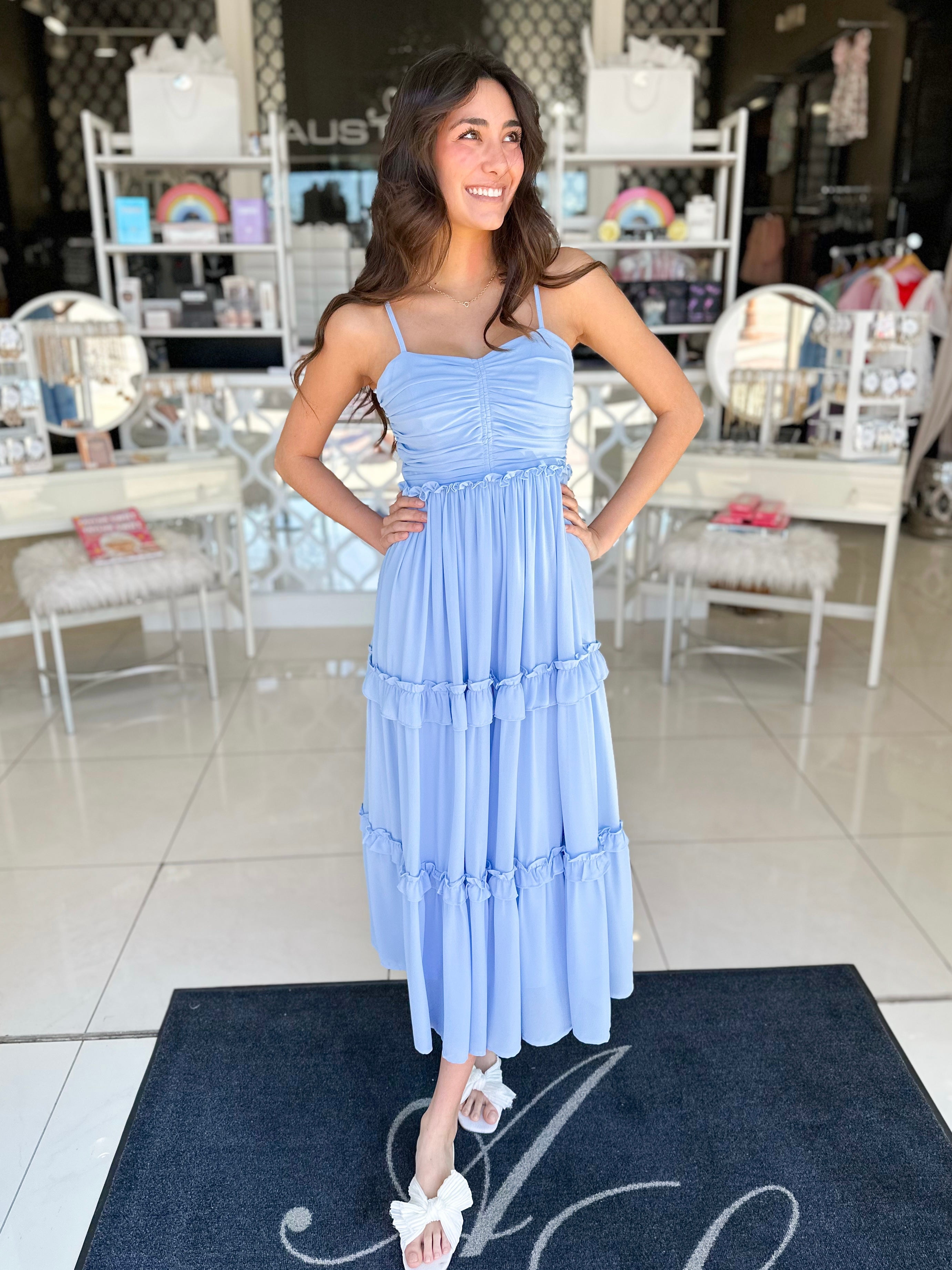 Baby Blue Midi Dress