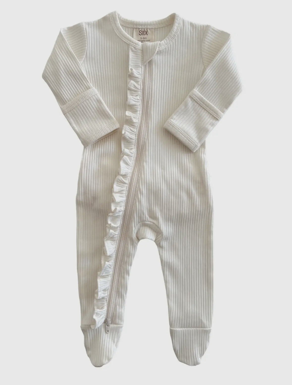 Ivory Ribbed Footie