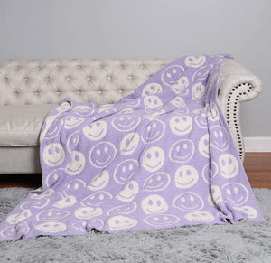Smiley Blanket - Purple