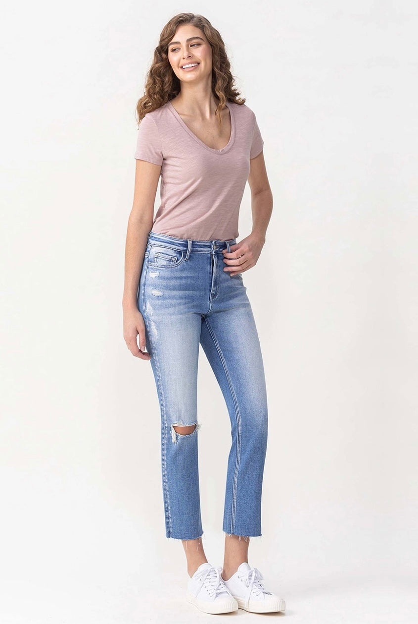 High Rise Slim Straight Jeans