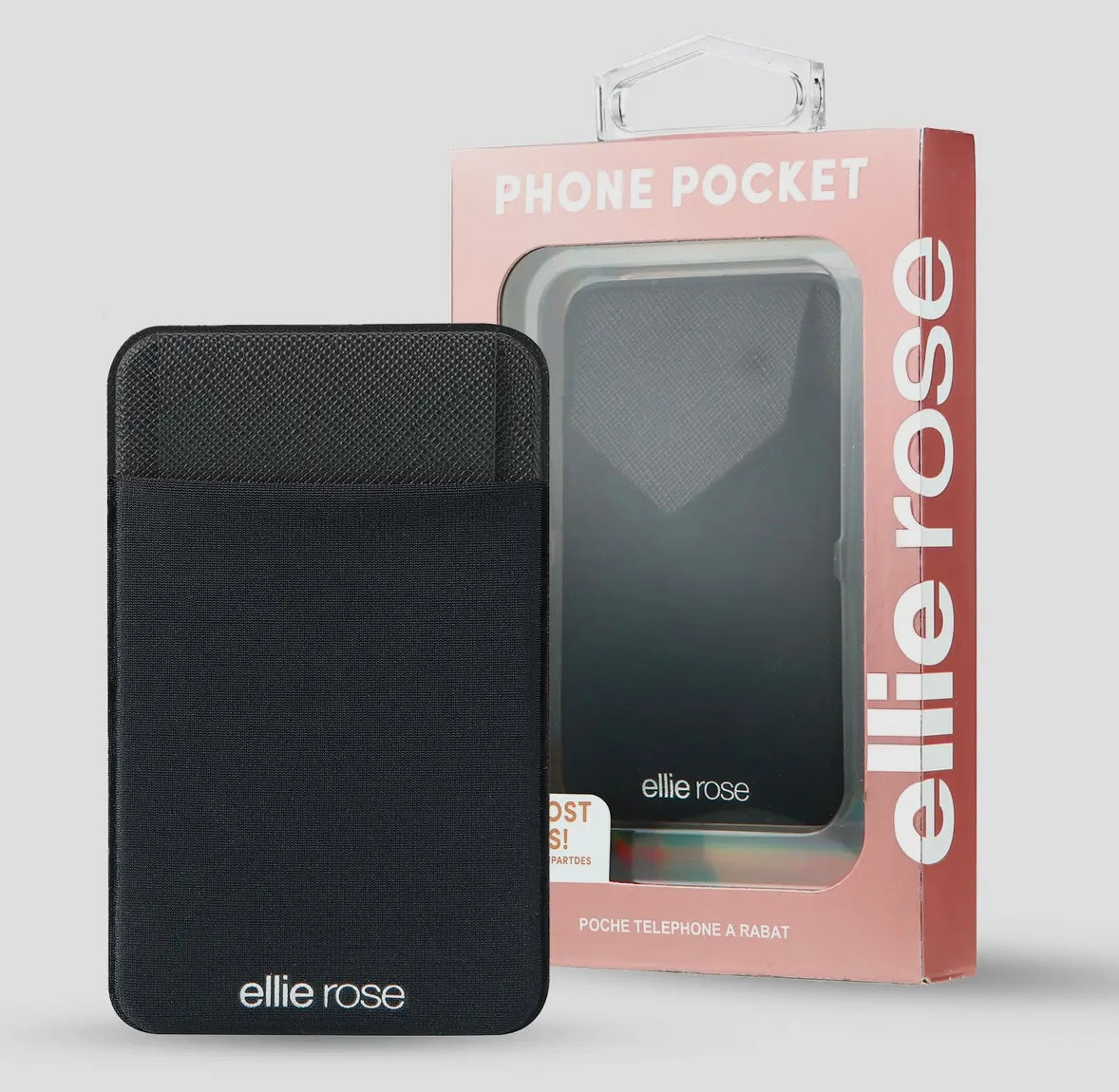 Stick-On Phone Pocket - Black