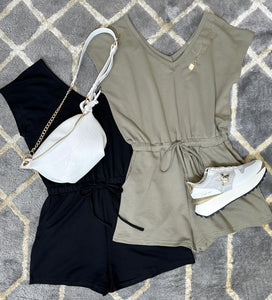 French Terry Romper - Olive