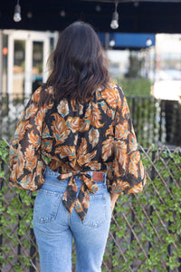 Blk/Brown Printed Top