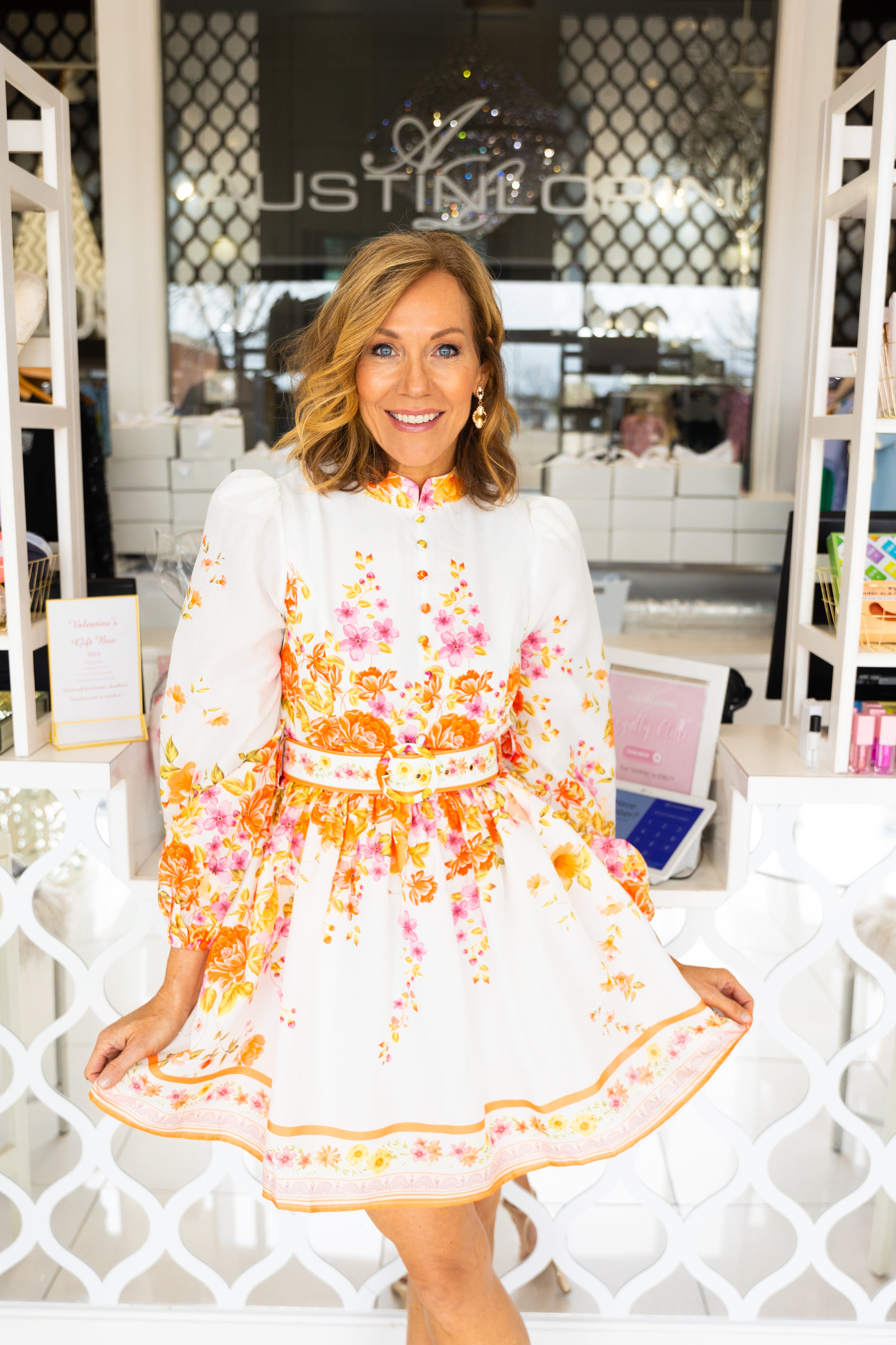 Orange Floral Dress