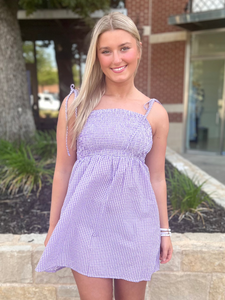 Gingham Purple Dress