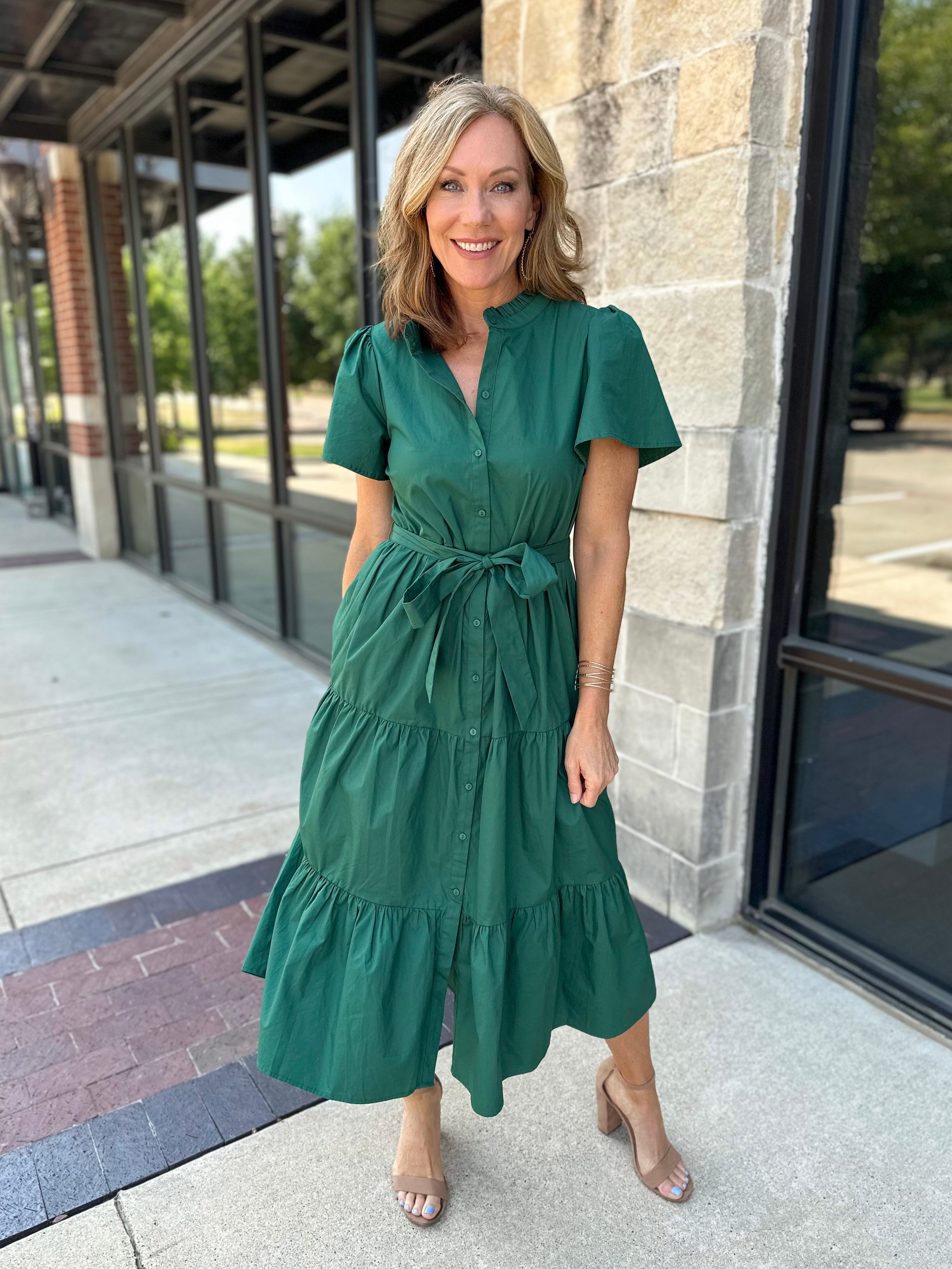 Tiered Midi Dress - Forrest