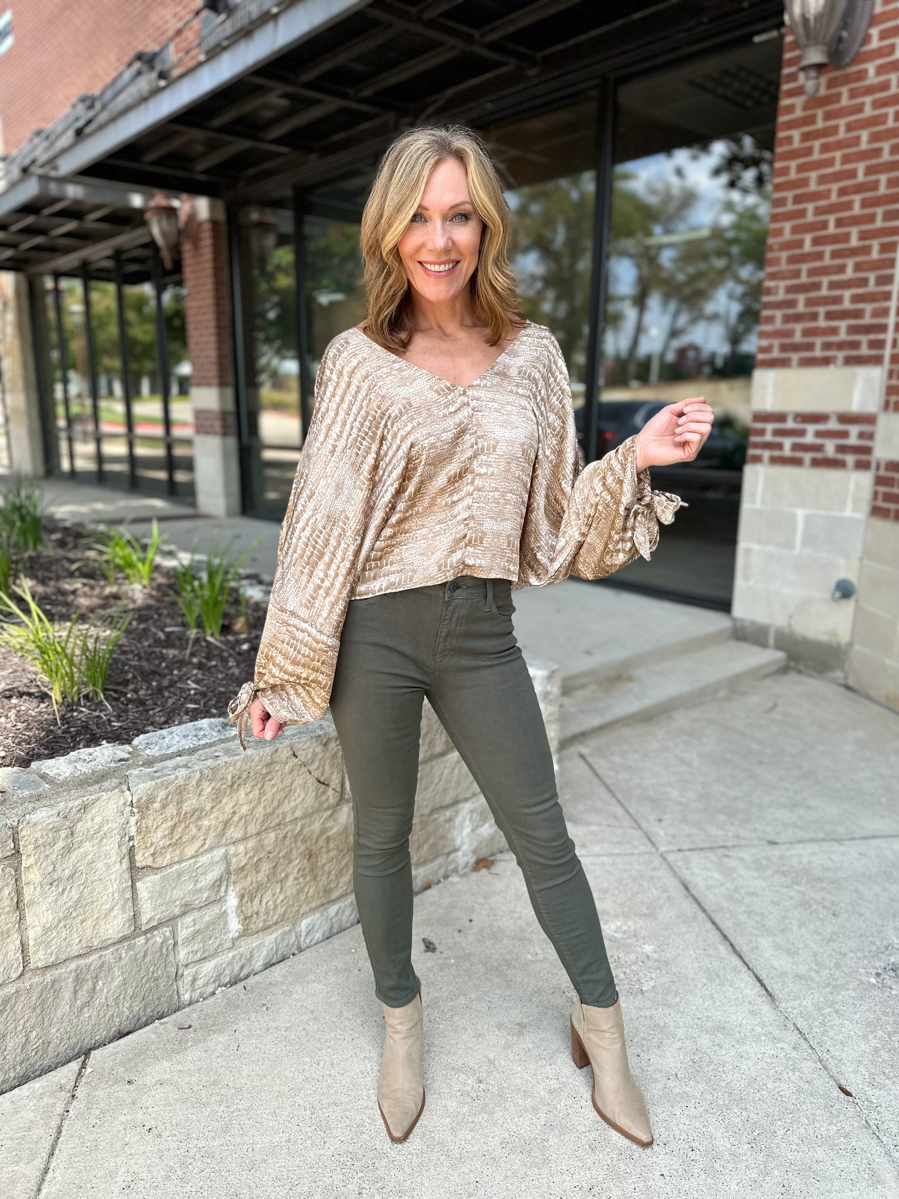 Taupe Snake Top