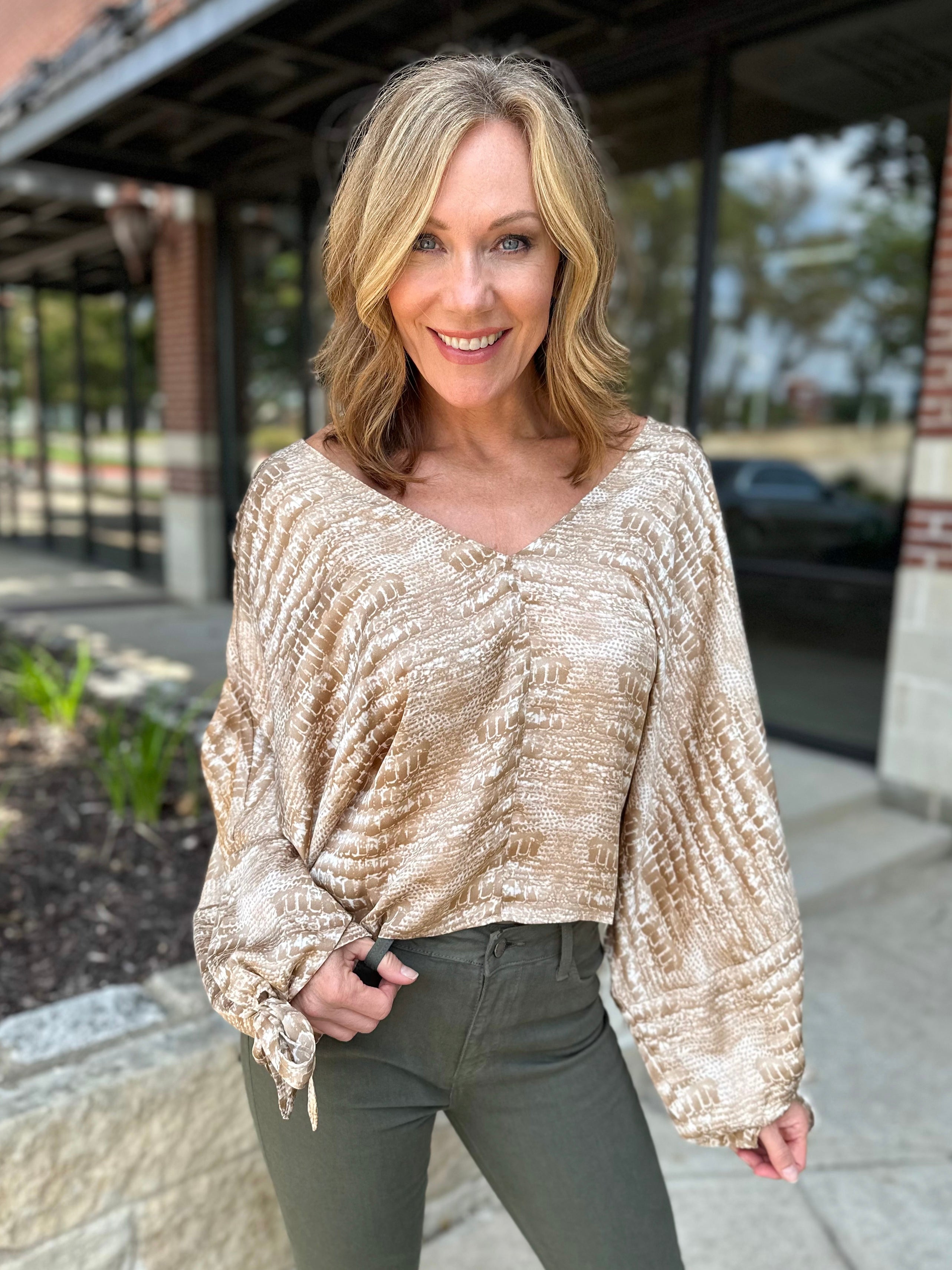 Taupe Snake Top