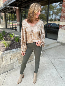 Taupe Snake Top