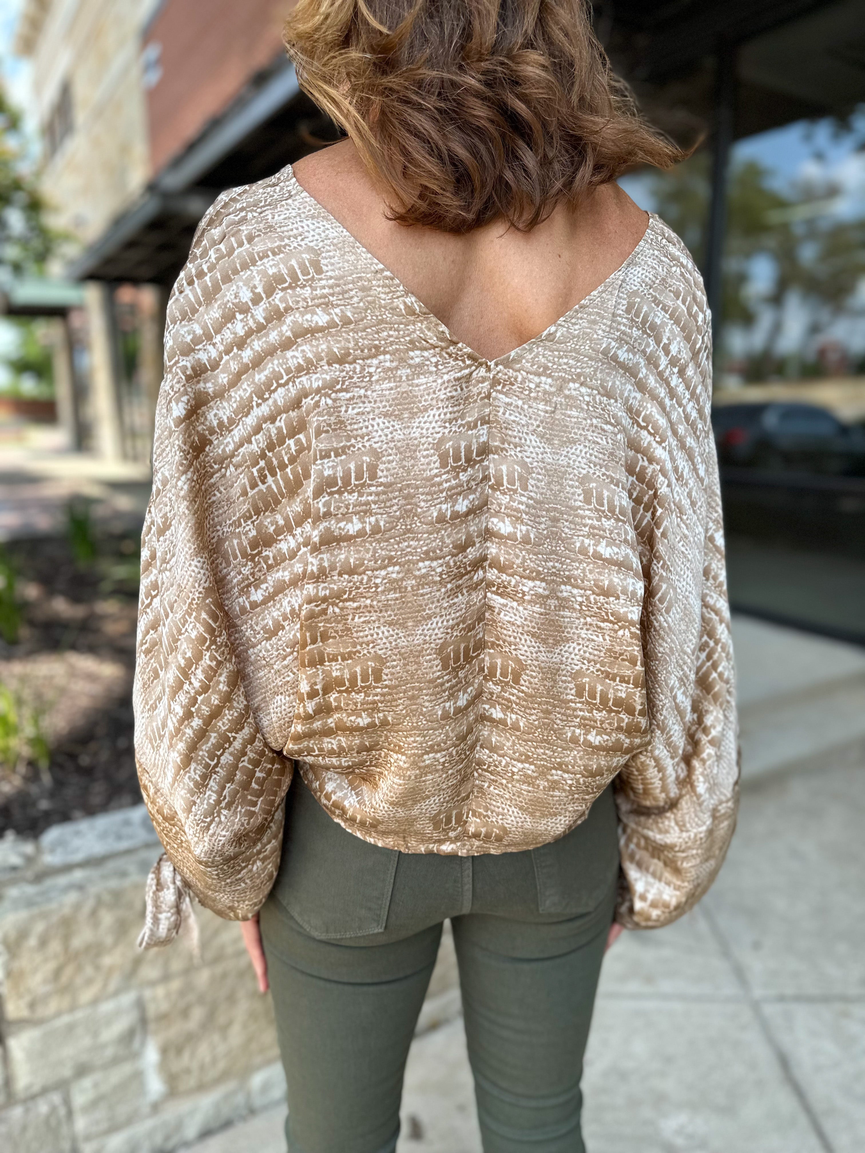 Taupe Snake Top