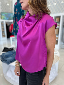Magenta Drape Top