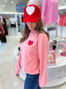 Pink Puff Heart Sweatshirt
