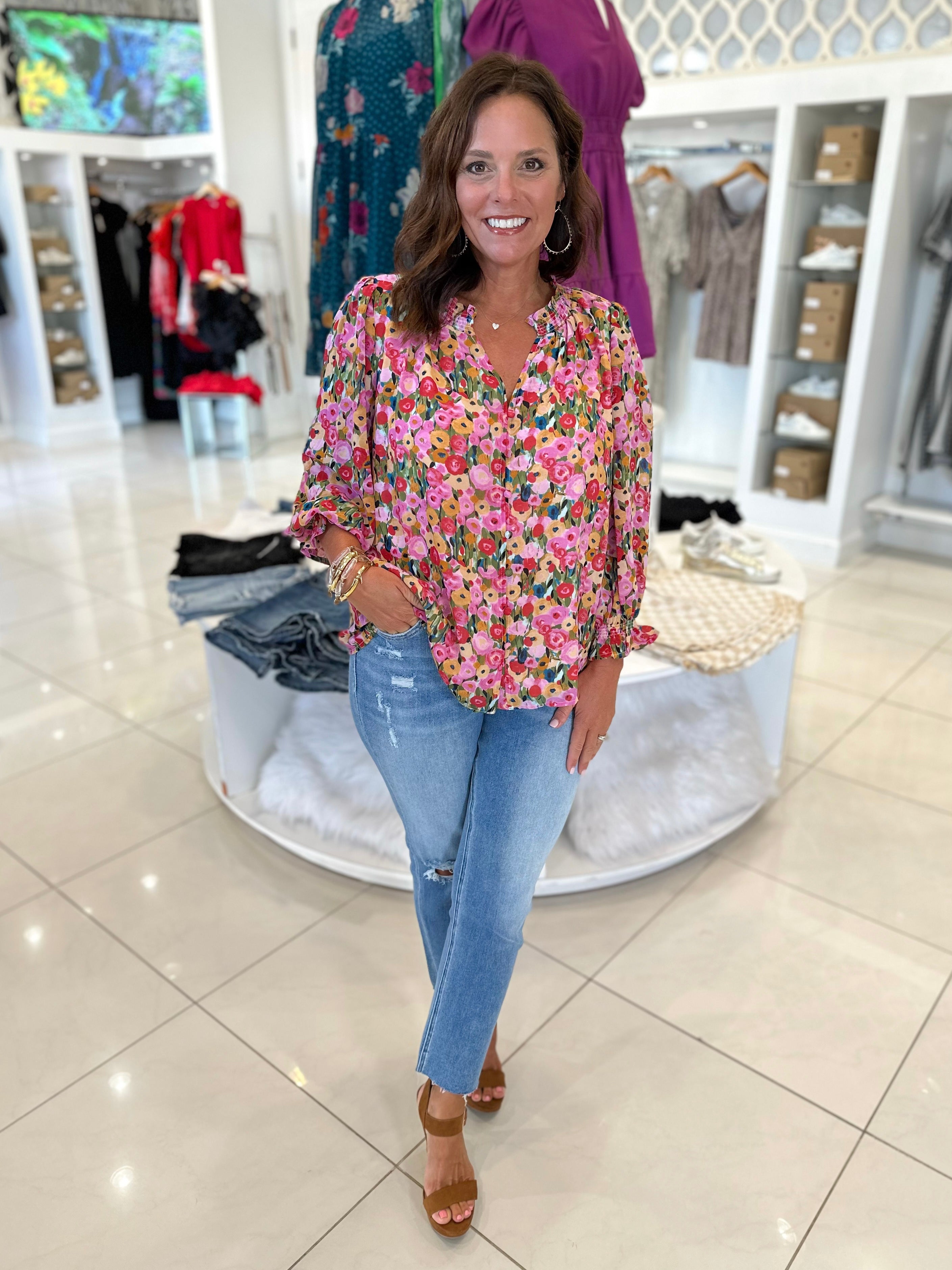 Berry Floral Blouse