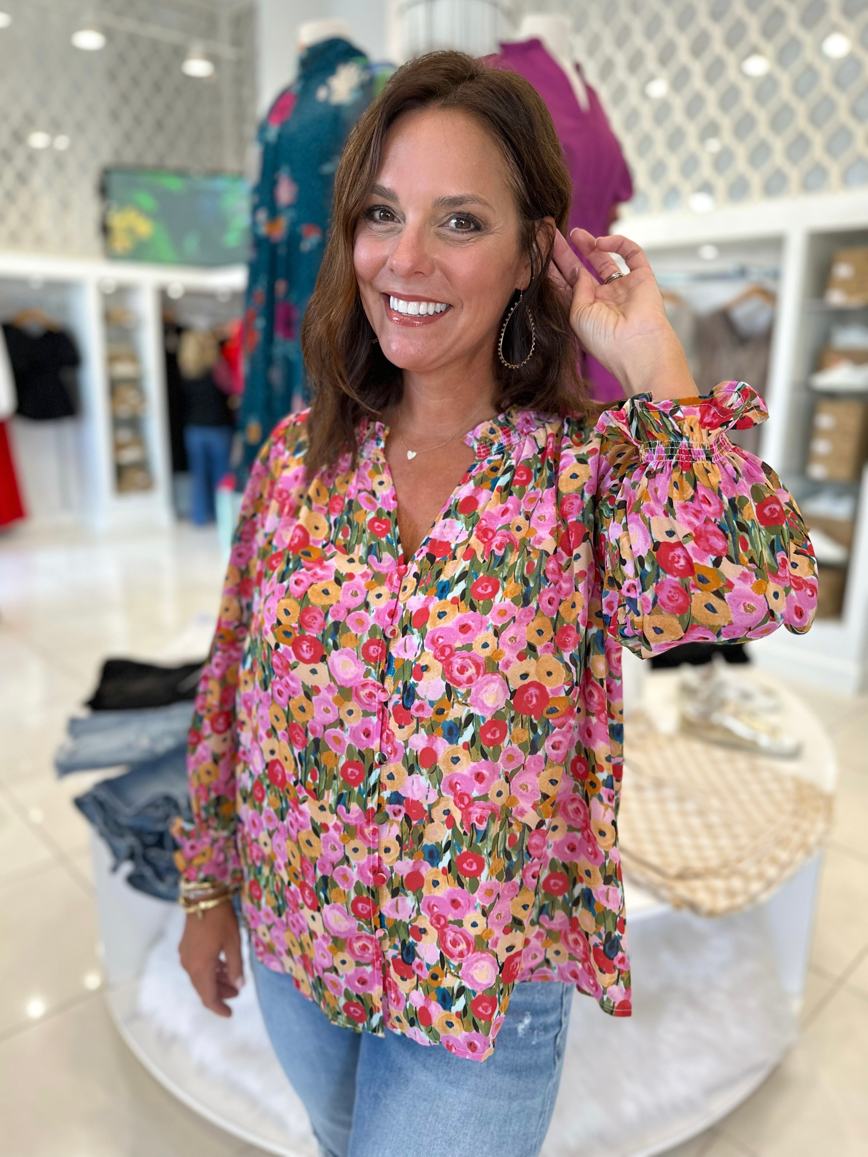 Berry Floral Blouse