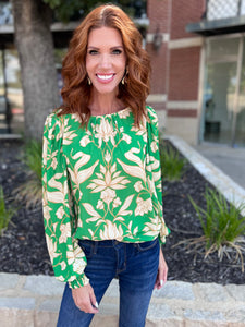 Green Printed Top