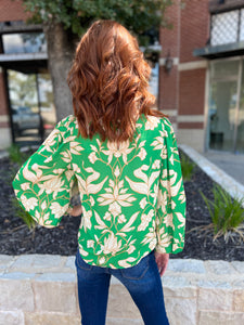 Green Printed Top