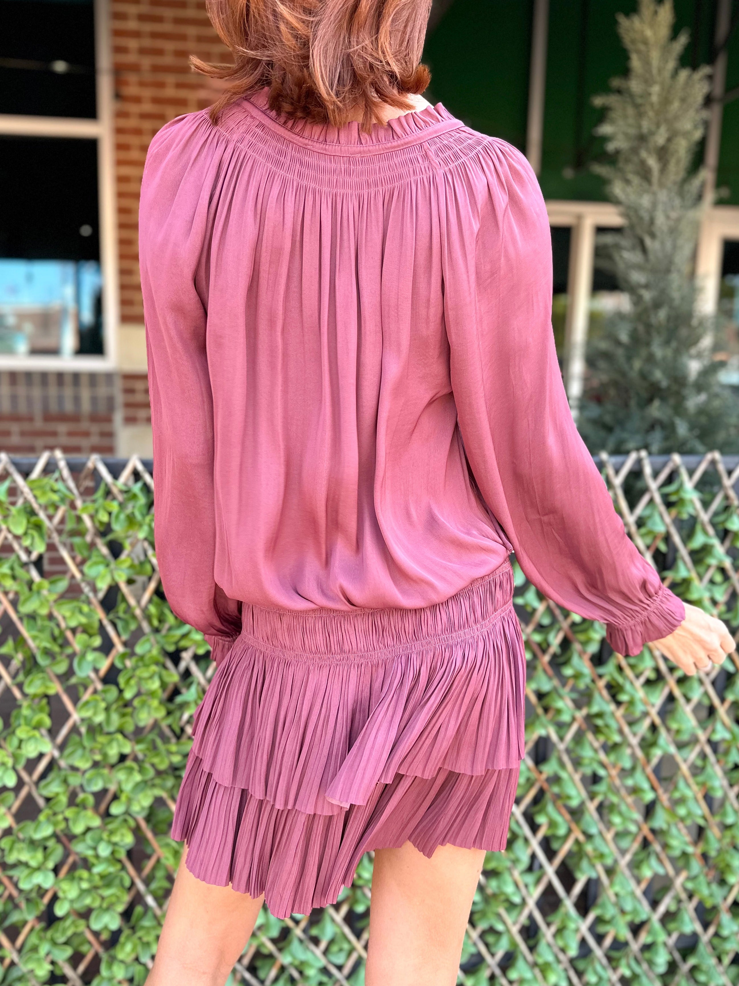 Drop Waist Dress - Deep Rose