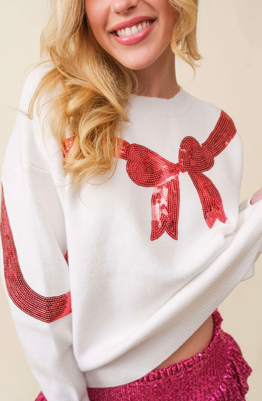 Sequin Bow Sweater