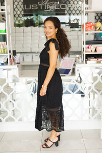 Lace Tie Shoulder Dress