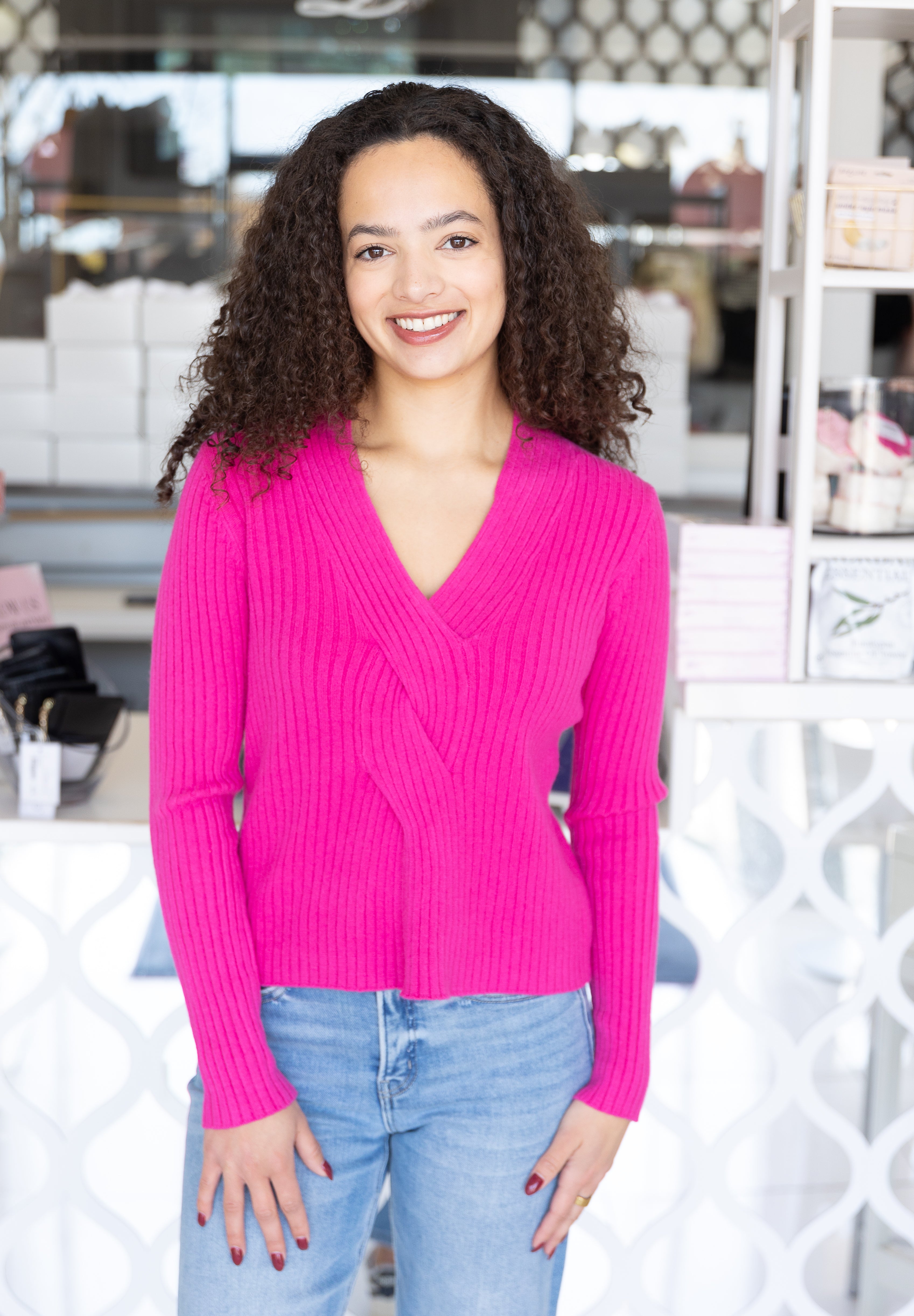 Fuchsia Knot Sweater