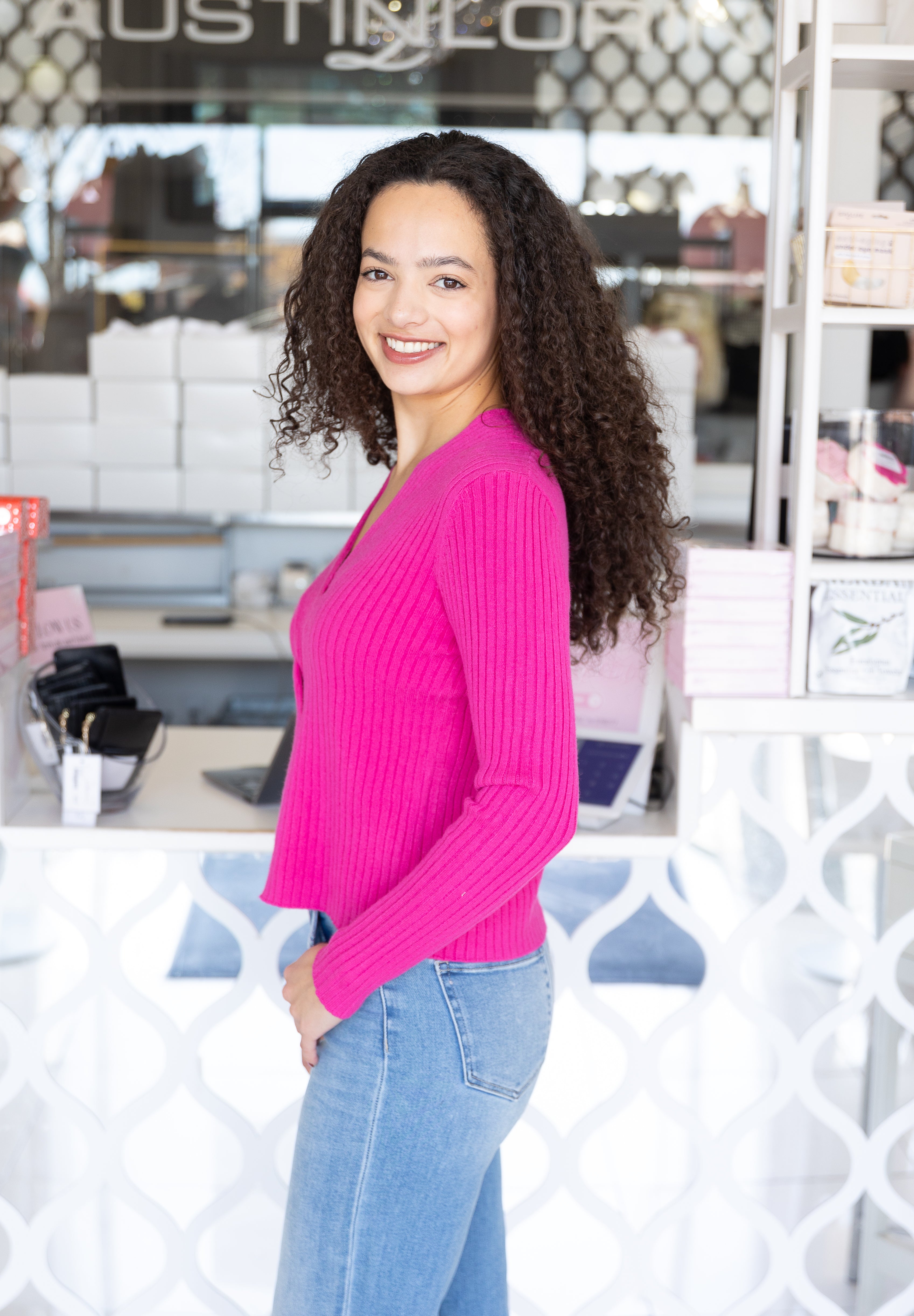 Fuchsia Knot Sweater