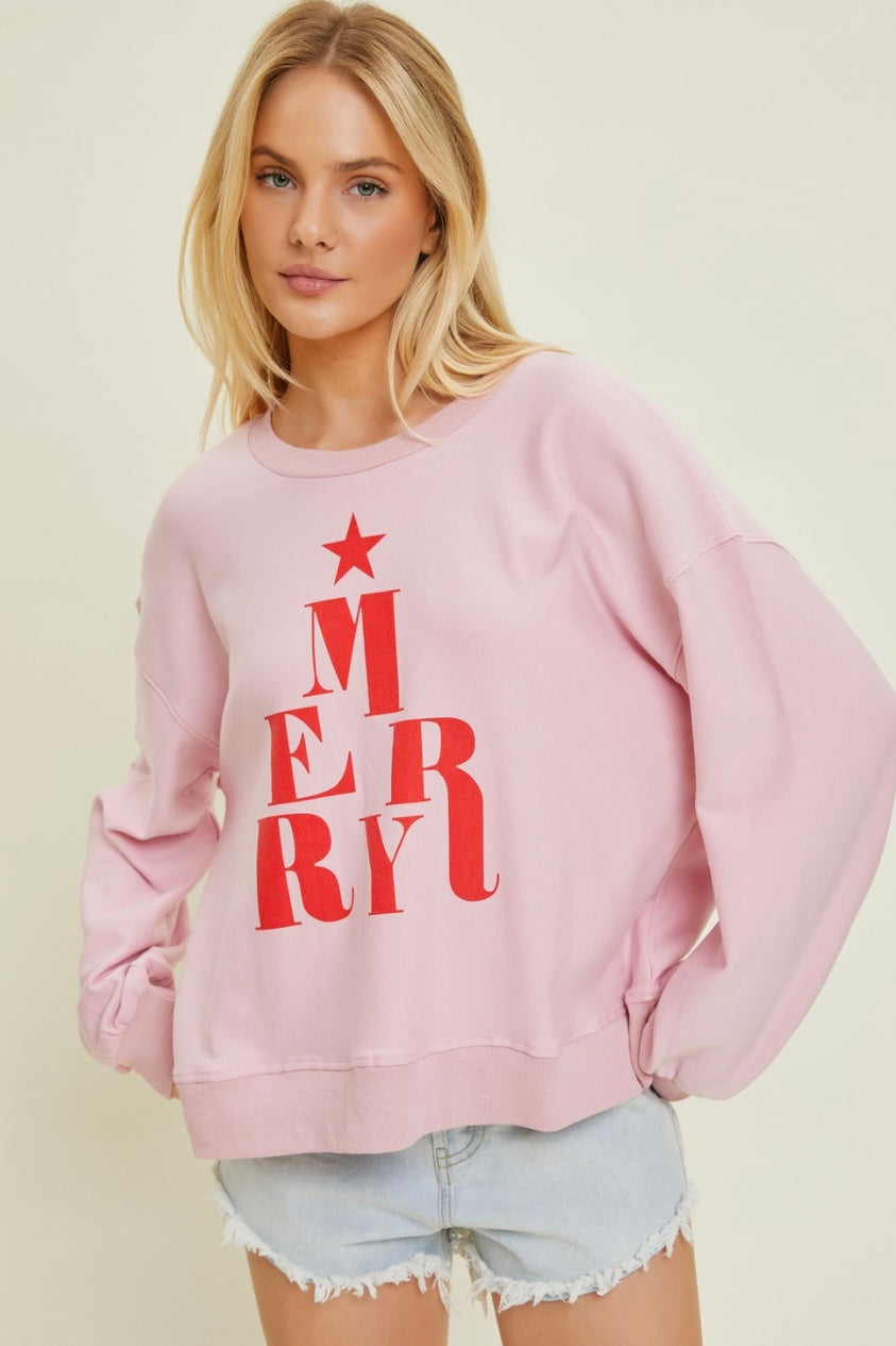 Pink Merry Tree Sweatshirt